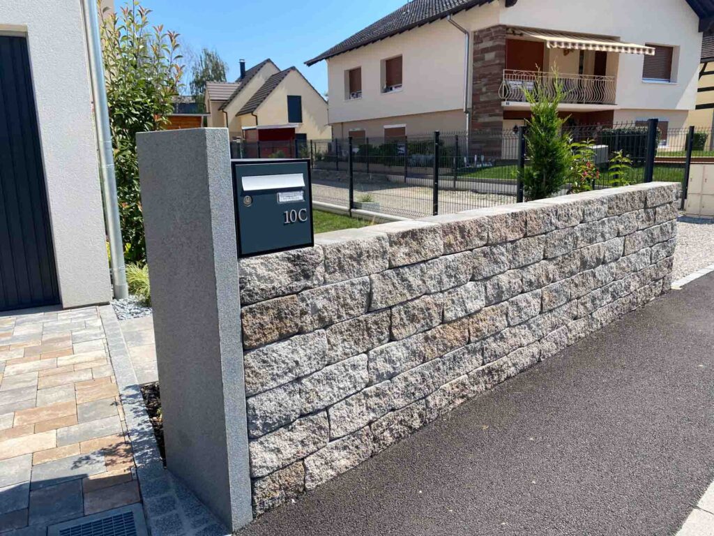 Mur de soutènement ou muret réalisé par Riehl Paysages